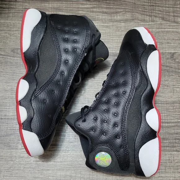 Jordan 13 Kids Shoes Black Red White Size 13.5C - Picture 4 of 7